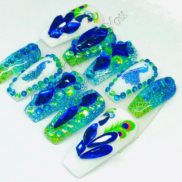 PEACOCK - REGULAR BALLERINA PRESS ON NAILS - Picture 8 of 11